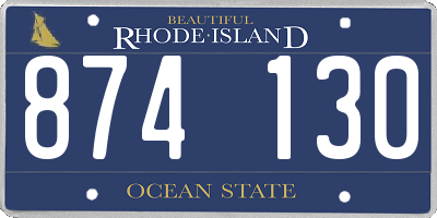 RI license plate 874130
