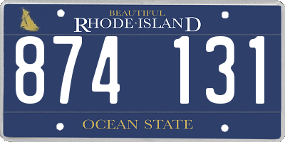 RI license plate 874131