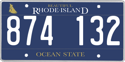 RI license plate 874132