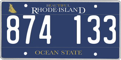RI license plate 874133