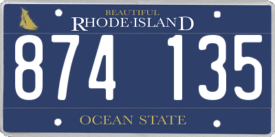 RI license plate 874135