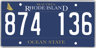 RI license plate 874136
