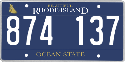 RI license plate 874137