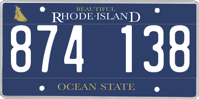 RI license plate 874138