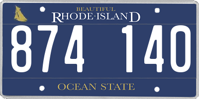 RI license plate 874140