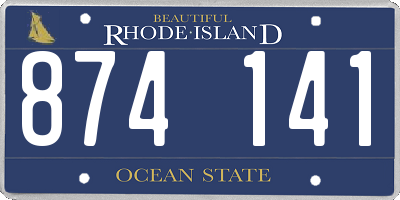 RI license plate 874141