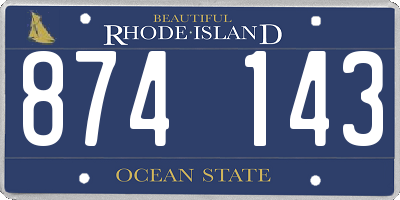 RI license plate 874143