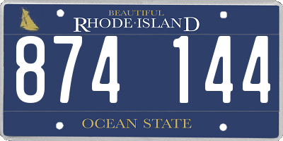 RI license plate 874144