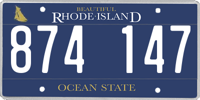 RI license plate 874147