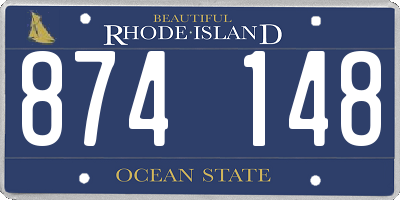 RI license plate 874148