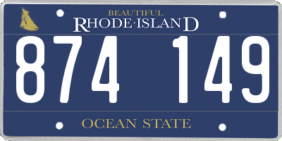 RI license plate 874149