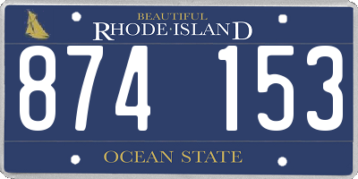 RI license plate 874153