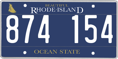 RI license plate 874154