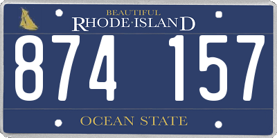RI license plate 874157