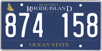 RI license plate 874158