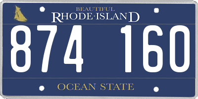 RI license plate 874160