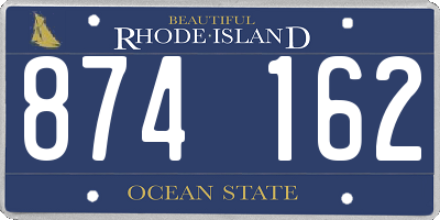 RI license plate 874162