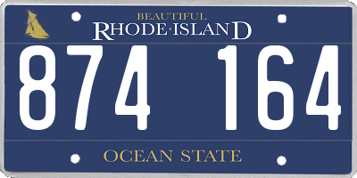RI license plate 874164