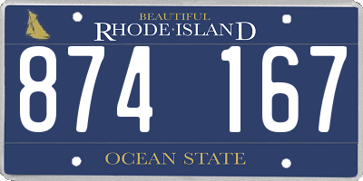 RI license plate 874167