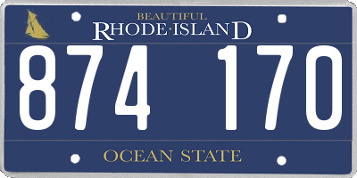 RI license plate 874170