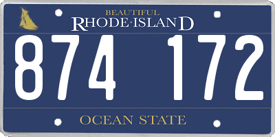 RI license plate 874172