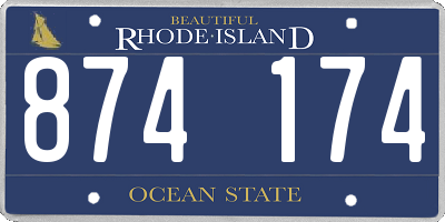 RI license plate 874174