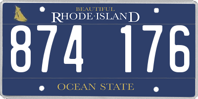 RI license plate 874176