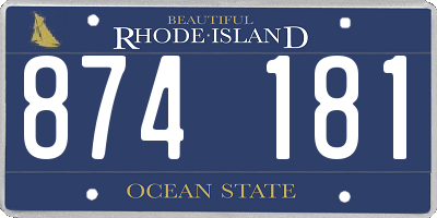 RI license plate 874181