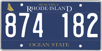 RI license plate 874182