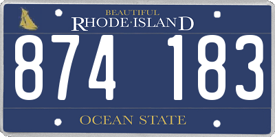 RI license plate 874183