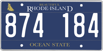 RI license plate 874184
