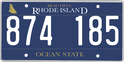 RI license plate 874185