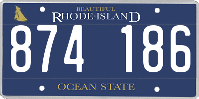 RI license plate 874186