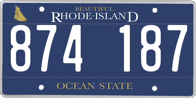 RI license plate 874187