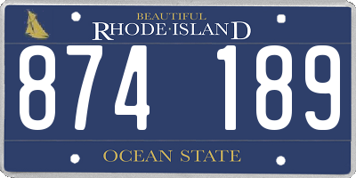 RI license plate 874189