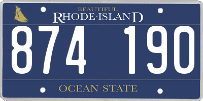 RI license plate 874190