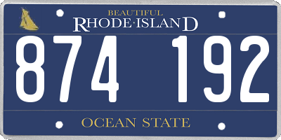 RI license plate 874192
