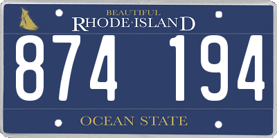 RI license plate 874194