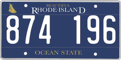RI license plate 874196
