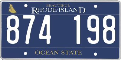 RI license plate 874198