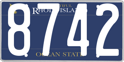 RI license plate 8742