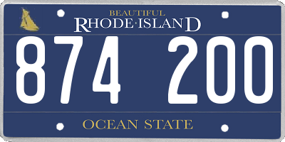 RI license plate 874200