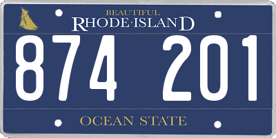 RI license plate 874201