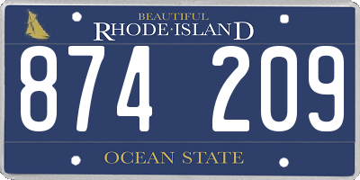 RI license plate 874209