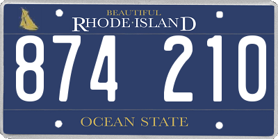 RI license plate 874210