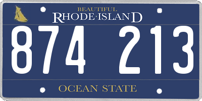 RI license plate 874213