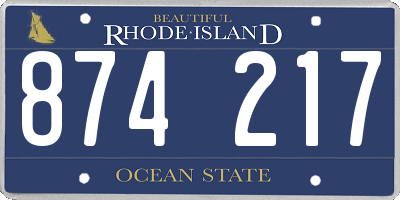 RI license plate 874217