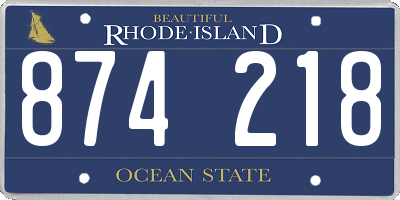 RI license plate 874218