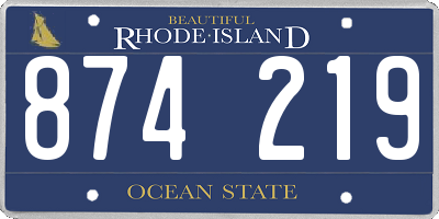 RI license plate 874219