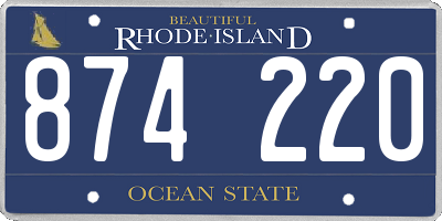 RI license plate 874220